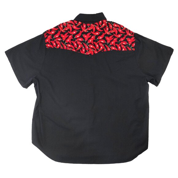 New Vintage Western Red Chilies Shirt Button Up Y2K Gift Rockabilly Bowl 4XL - Picture 6 of 8
